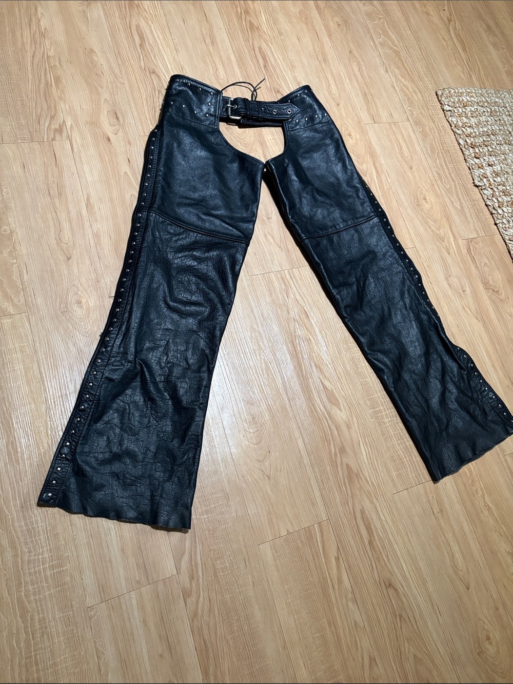 Unix Premium Black Women's  Leather Studded Chaps